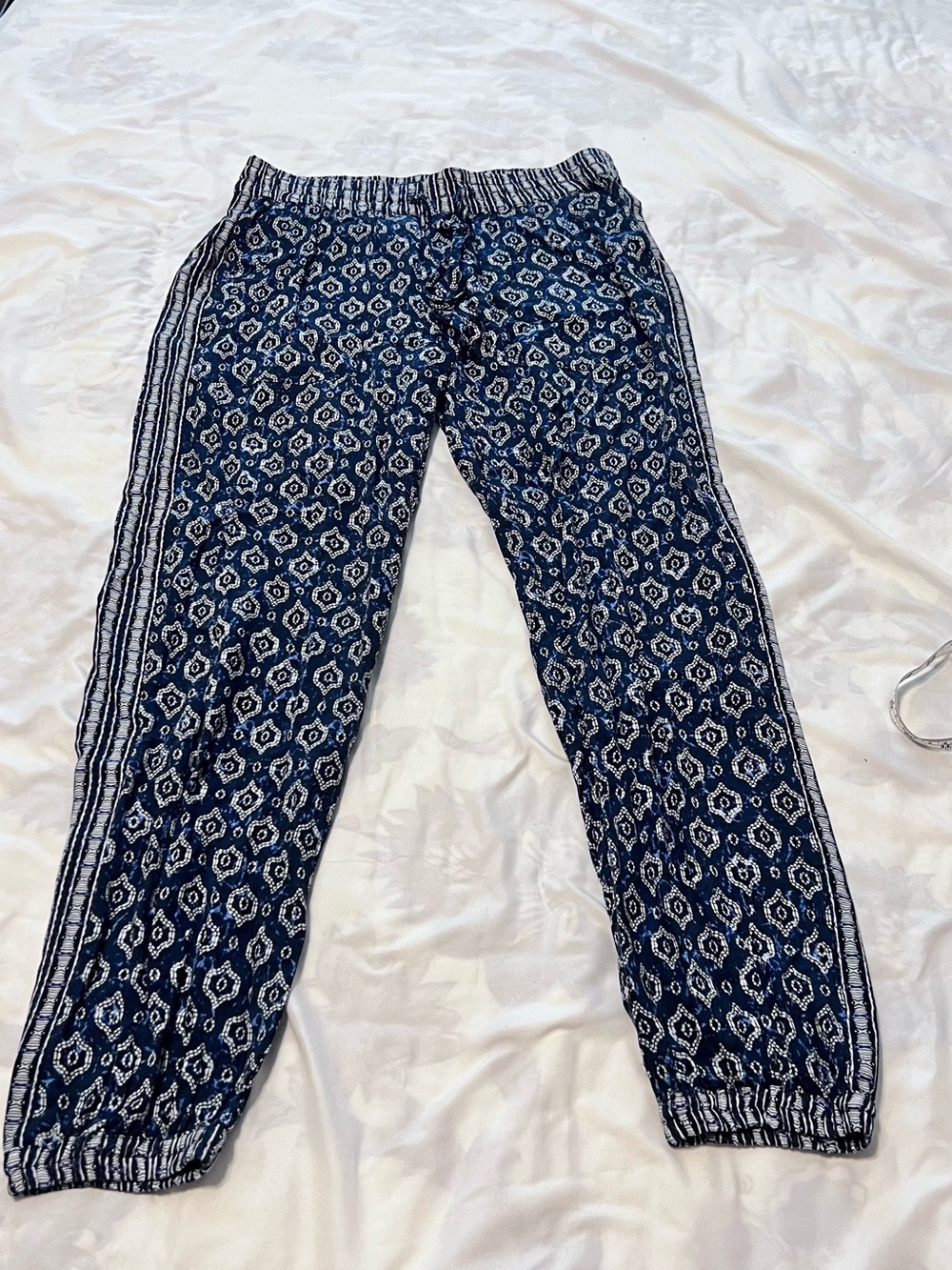 Liverpool Blue and White Patterned Track Joggers